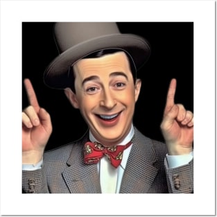 pee wee herman with big hat and suit Posters and Art